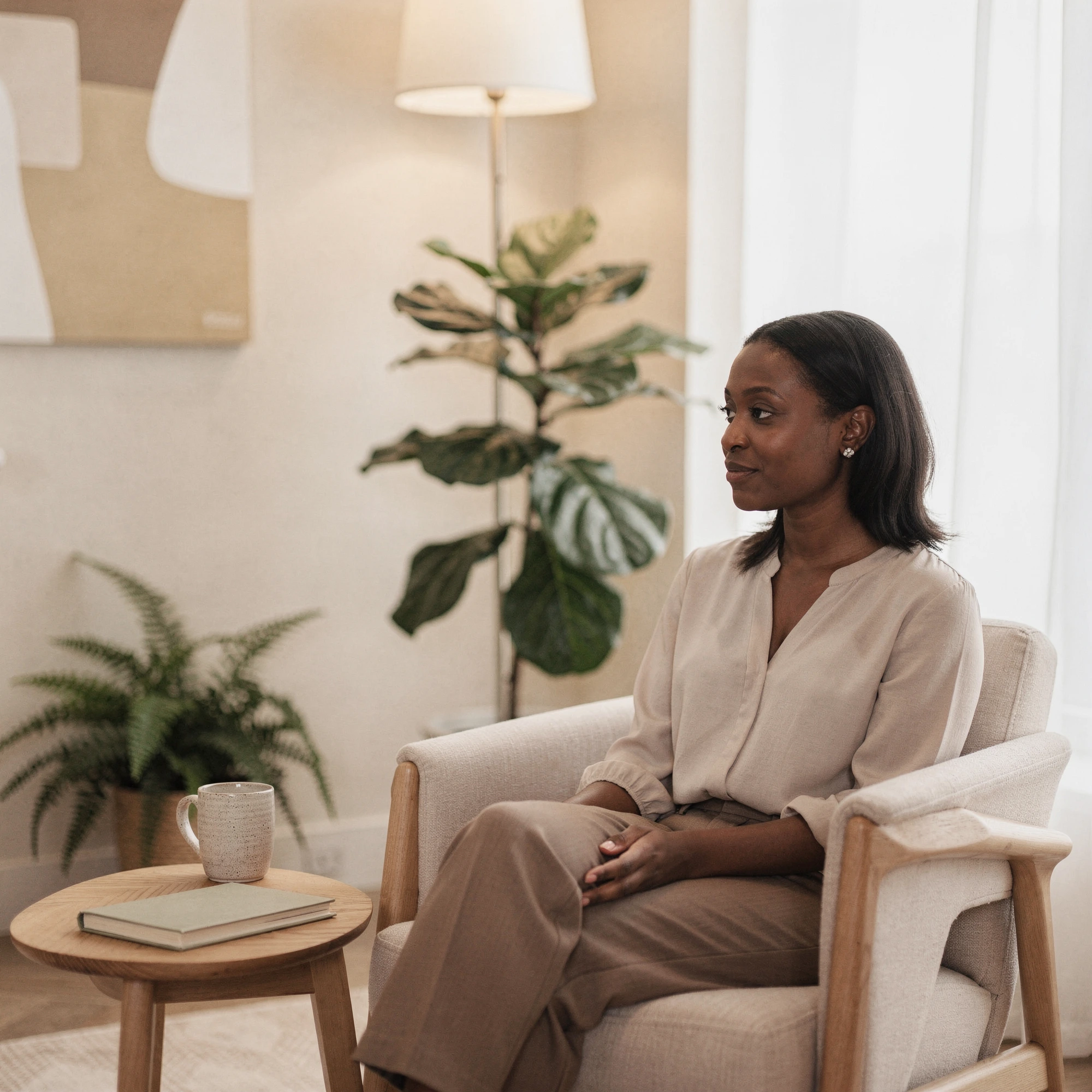 Psychiatrist in North Hills, CA – therapy session in a calm counseling office at Uriel Behavioral Wellness